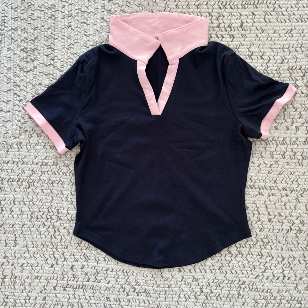 NEVER WORN. Navy and Pink Polo Shirt